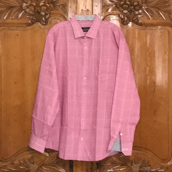 Bugatchi Mens Red White Dress Shirt - Picture 2 of 7